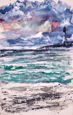 seascape watercolor painting